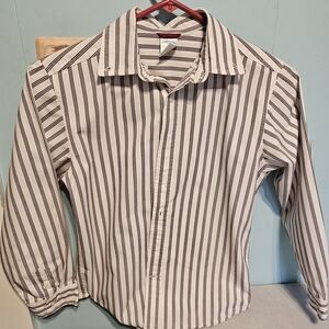 Gymboree White Shirt With Red Stripes, Button Down